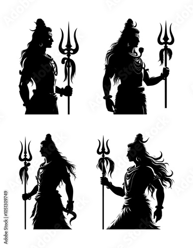 silhouette of god shiva (black)