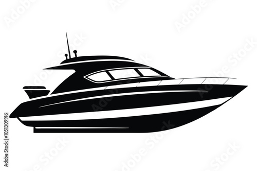 yacht silhouette vector illustration. EPS File