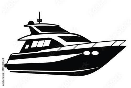 yacht silhouette vector illustration. EPS File