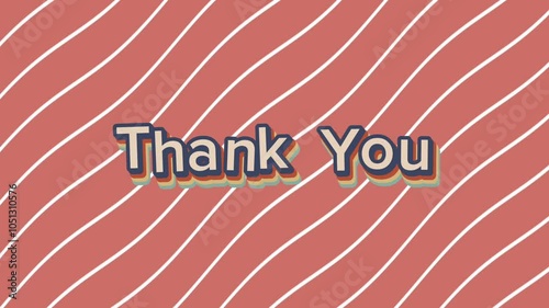Aesthetic Outro video texted thank you with waving lines motion background for your project video, movie, website, business promotion and other