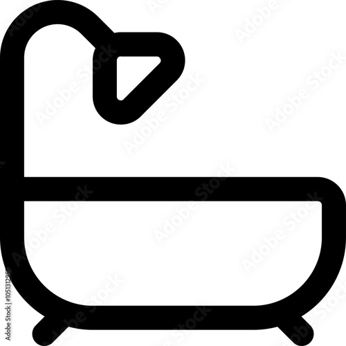 UI bathtub Vector Icon Illustration. Line Style
