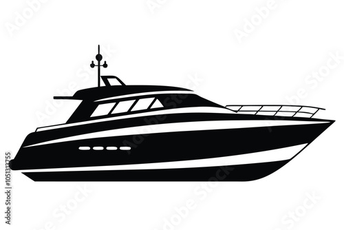 yacht silhouette vector illustration. EPS File
