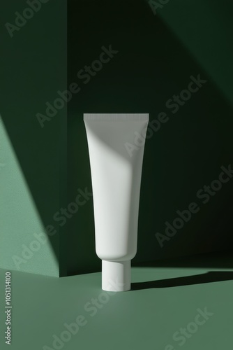 Sleek and elegant facial cleanser tube mockup displayed against a minimalistic green backdrop