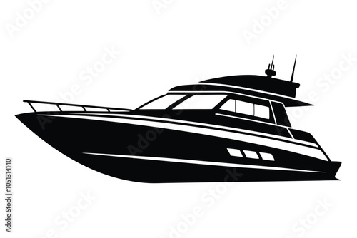 yacht silhouette vector illustration. EPS File