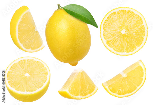 Wallpaper Mural lemon fruit, piece and half isolated, Fresh and Juicy Lemon, transparent PNG, PNG format, collection Torontodigital.ca
