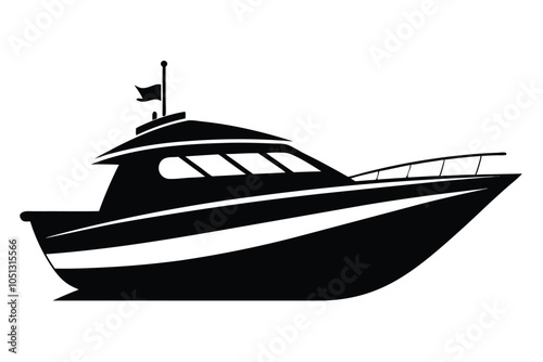 yacht silhouette vector illustration. EPS File