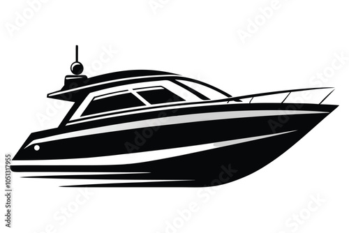 yacht silhouette vector illustration. EPS File