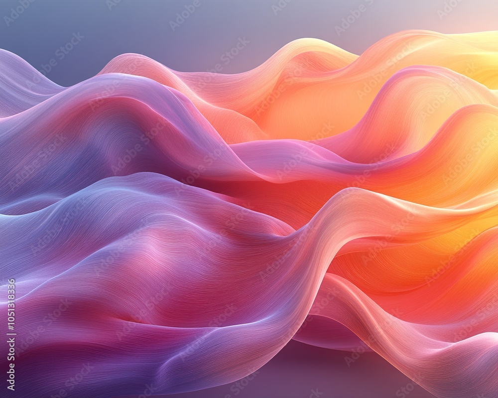 Fototapeta premium Soft Abstract Waves in Pastel Tones for Calm Spaces