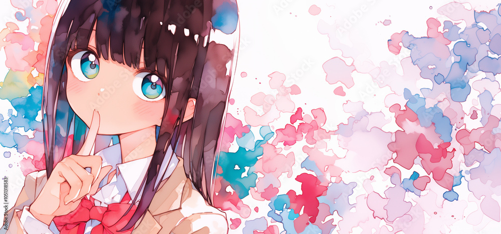 Fototapeta premium 解説する女の子