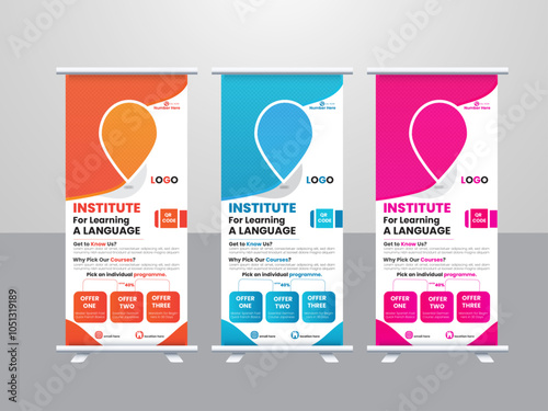 Professional roll up stand banner template design,pullup,popup,rollup banner design.