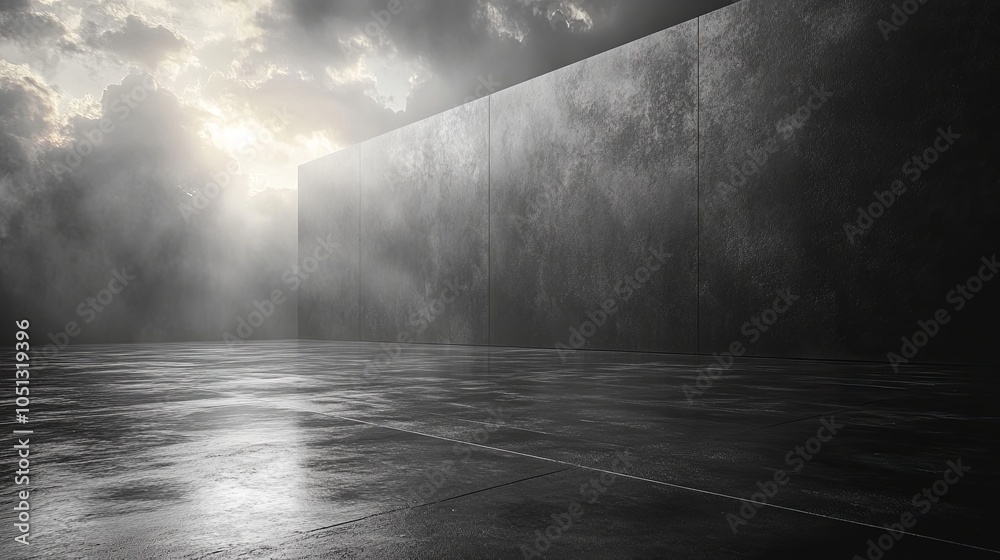 Empty Black Space with Dramatic Light Effect Empty Black Space with Dramatic Light Effect