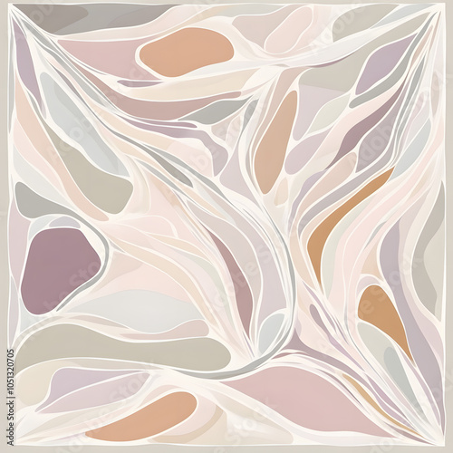 Geometric and Organic Doodle Tile and Carpet Designs with White Borders | Hand-drawn, Abstract, Floral, and Symmetrical Patterns in Soft Pastel and Earth Tones