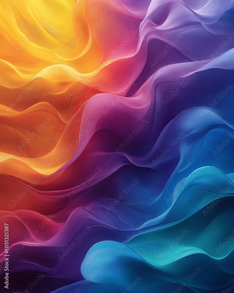 Fototapeta premium Vibrant Waves of Colorful Abstract Background