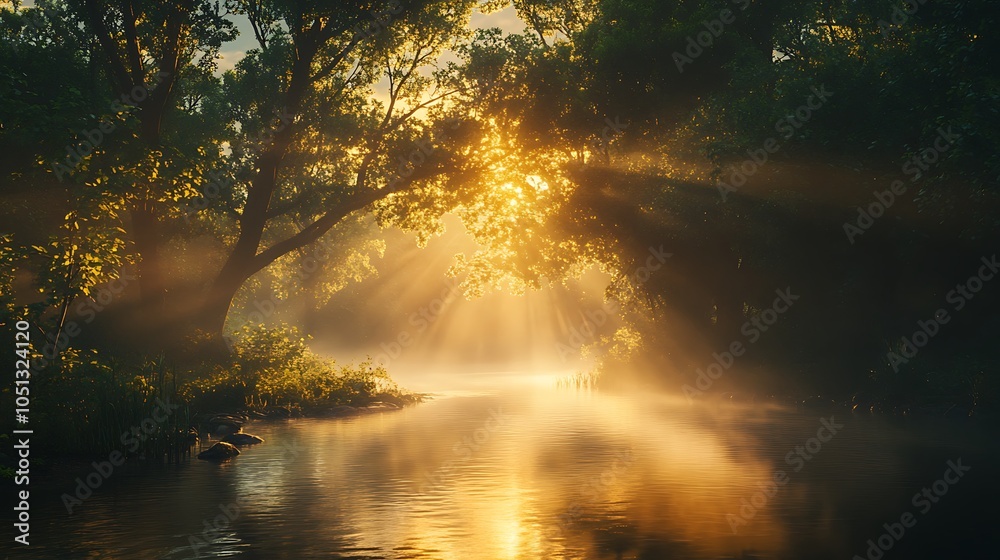 Sun Rays Through Forest Sun Rays Through Forest