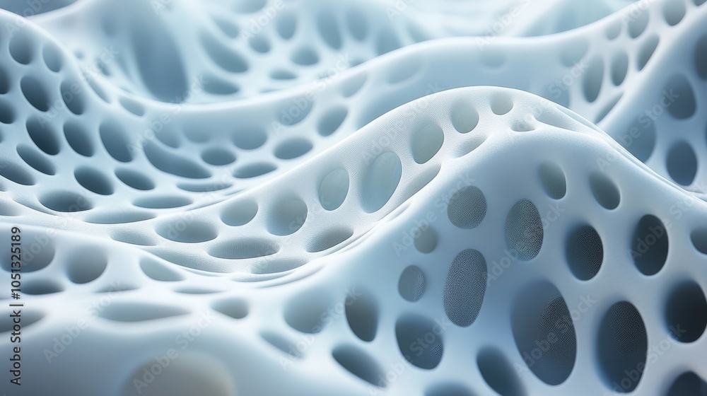 Abstract 3D wavy surface with holes. Abstract 3D wavy surface with holes.