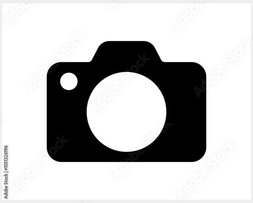 Stencil photo camera icon isolated Vector stock illustration