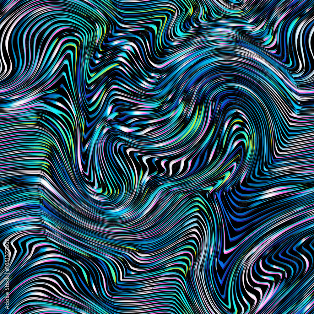 Fototapeta premium Blue-Purple Marble Effect geometric seamless pattern