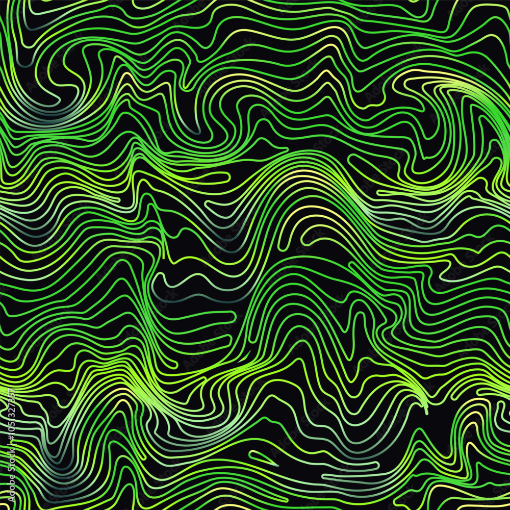 Toxic green geometric waves. Seamless pattern Toxic green geometric waves. Seamless pattern