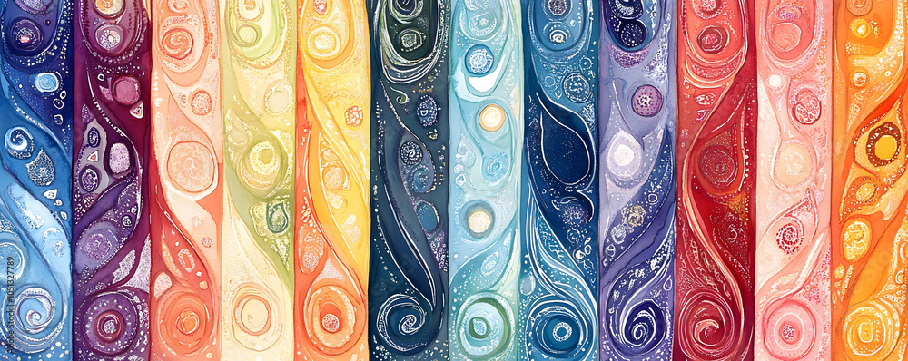 Vibrant Abstract Color Panels - Flowing Patterns and Swirls Vibrant Abstract Color Panels - Flowing Patterns and Swirls