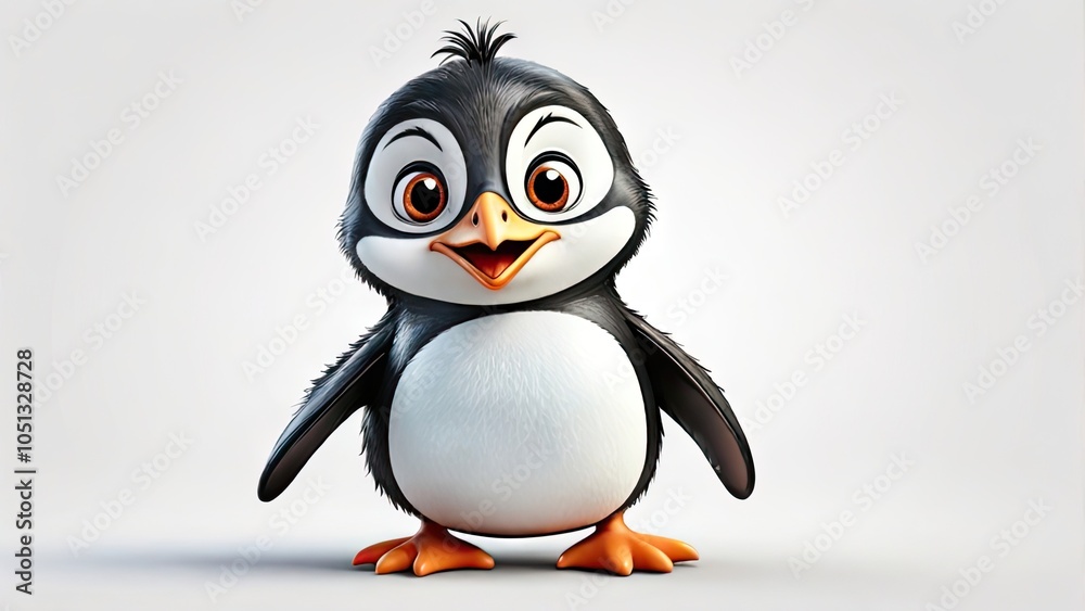 A penguin isolated on a white background A penguin isolated on a white background