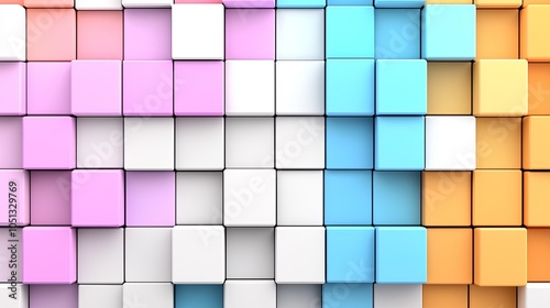 Vibrant 3D Geometric Background of Colorful Cubes