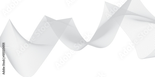 Frequency flow isolated science curve energy blend white and gray web technology smooth futuristic line. vector science bright frequency technical beautiful digital stripe line modern background.