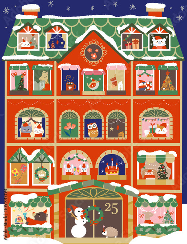 かわいい動物たちのクリスマスアドベントカレンダー