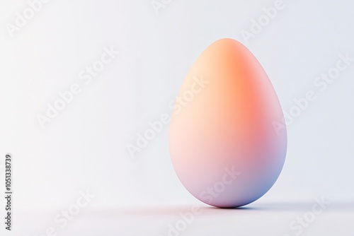 Wallpaper Mural Matte 3D Egg Icon with Soft Gradient and Minimalistic Design on White Background Torontodigital.ca
