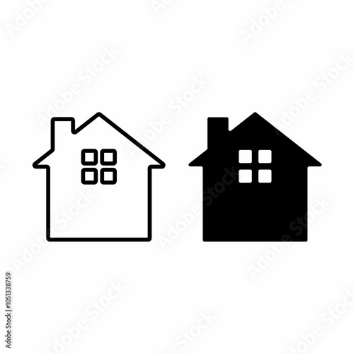  Home icon. Simple house vector icon for apps and web.