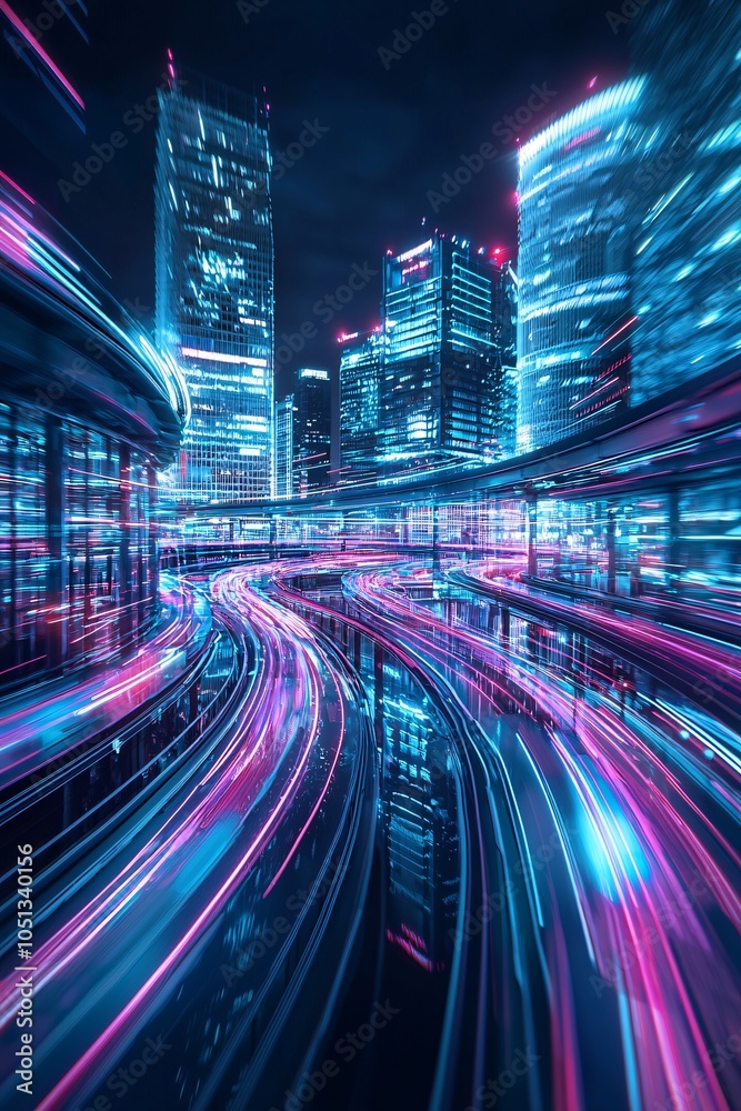 Obraz premium AI urban design, futuristic infrastructure, advanced technology, holographic interfaces