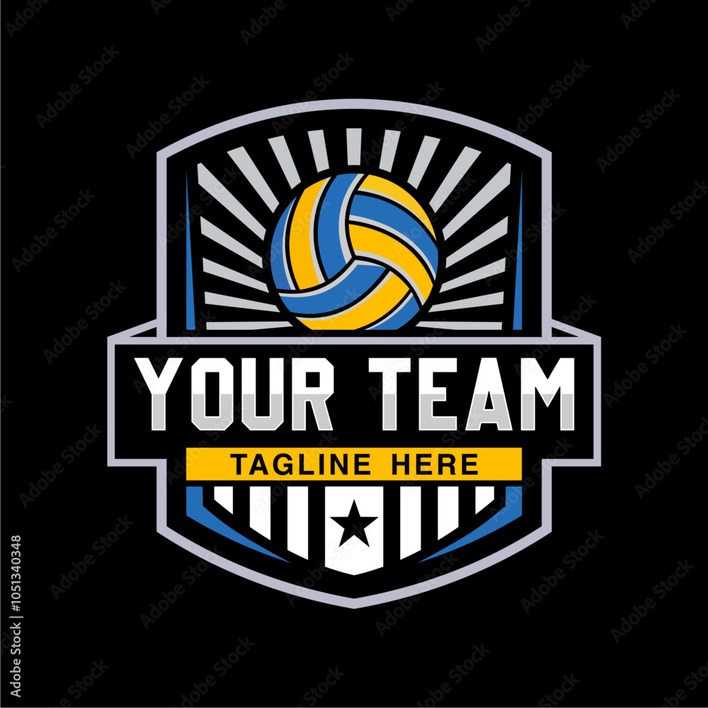 Volleyball logo design vector illustration, for volleyball club