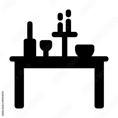 Table Glyph Icon Vector