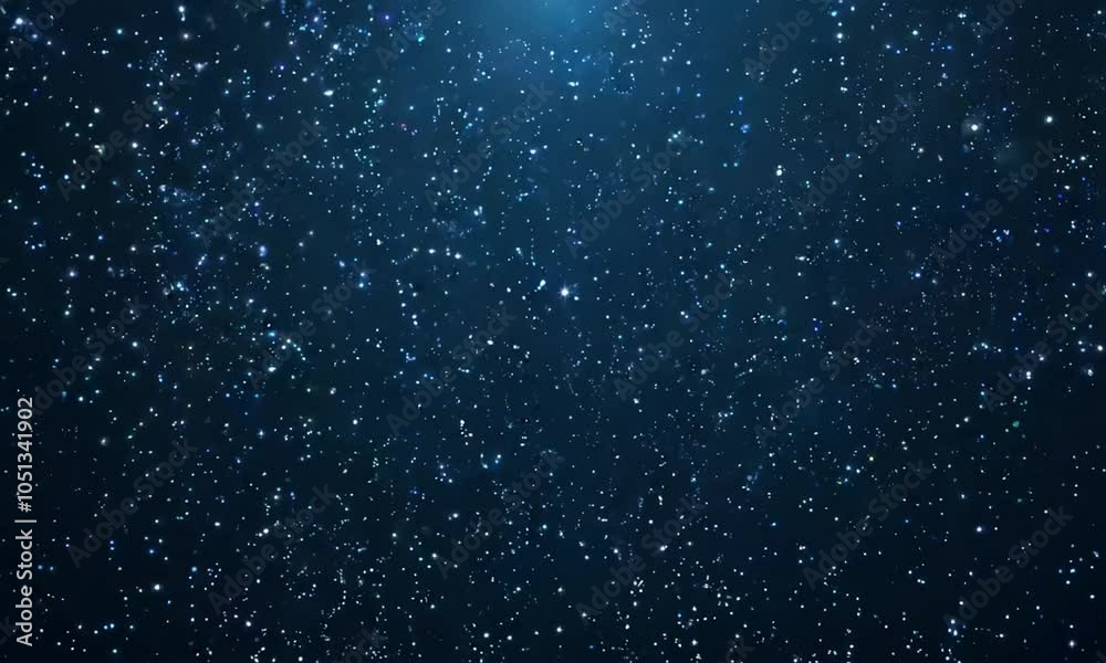 A vast dark blue starry night sky with scattered white stars.