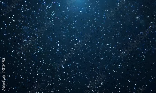 A vast dark blue starry night sky with scattered white stars.