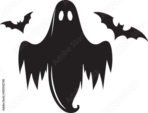 Ghost isolated on white background. Vector illustration 