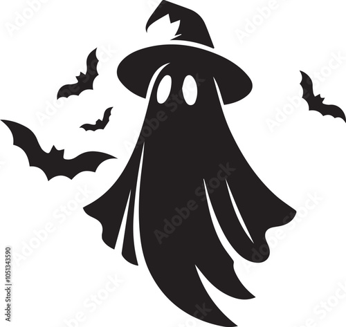 Ghost isolated on white background. Vector illustration 