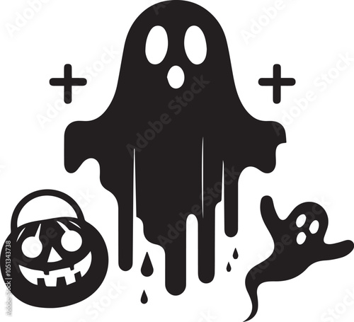 Ghost isolated on white background. Vector illustration 