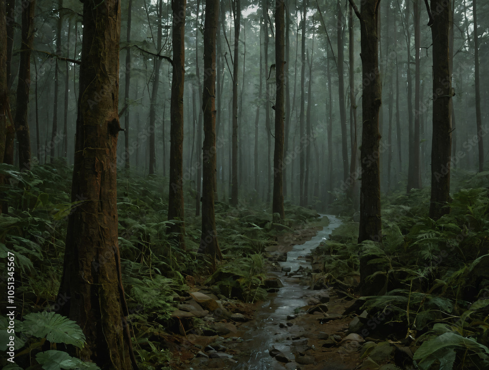 Fototapeta premium SereneForestStream