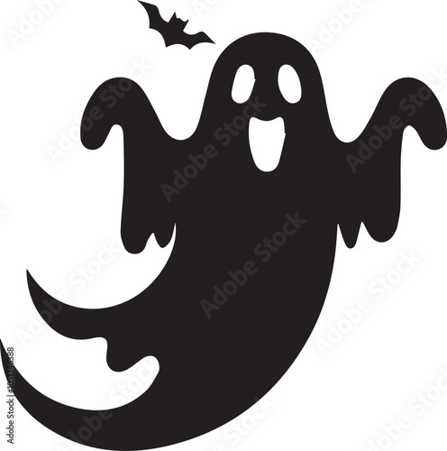 Ghost isolated on white background. Vector illustration 