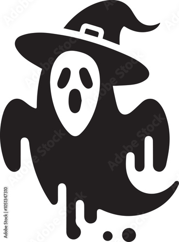 Ghost isolated on white background. Vector illustration 