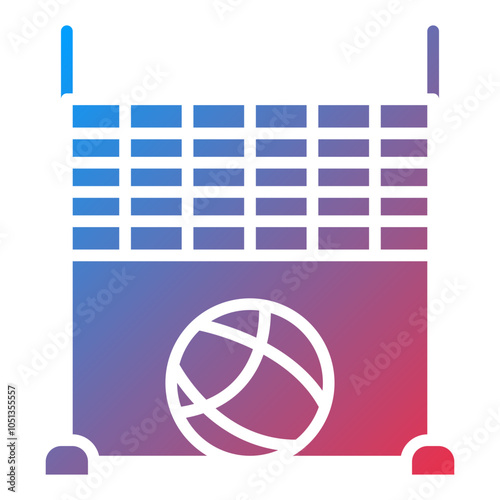 Beach Volleyball Icon Style