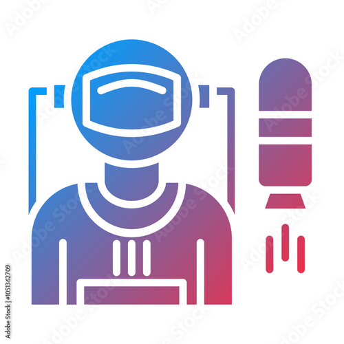 Astronaut Flying Icon Style