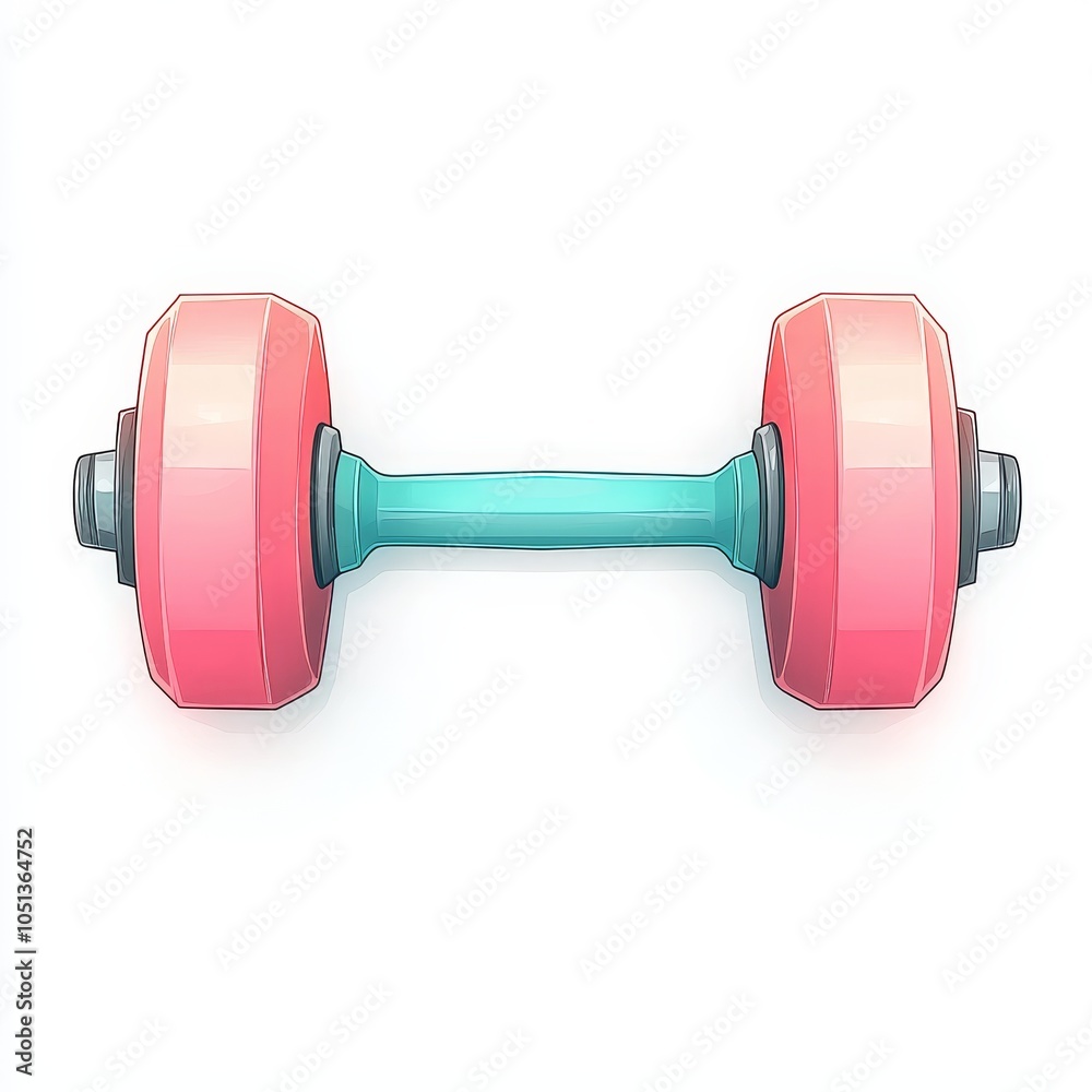 Obraz premium Pink and Blue Dumbbell Weightlifting Equipment Fitness Exercise