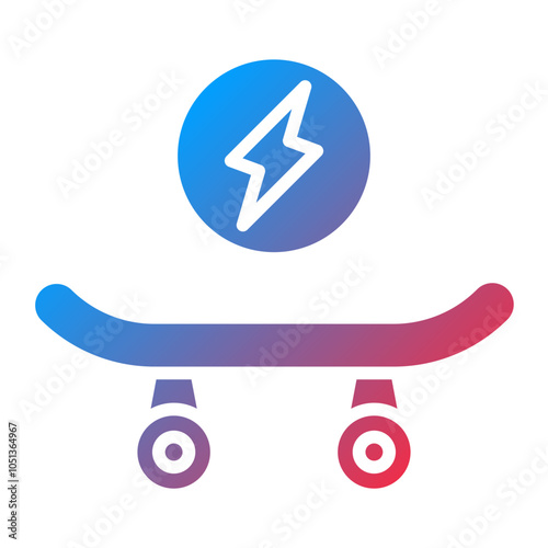 Electric Skateboard Icon Style