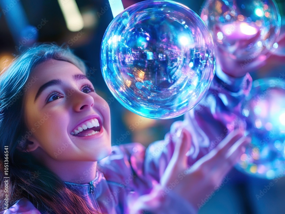 Naklejka premium Joyful bubble moments