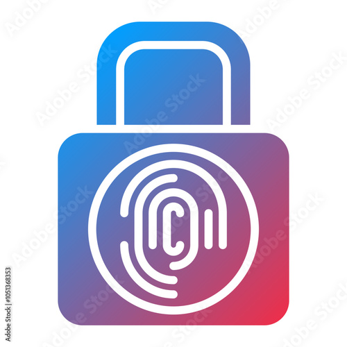 Biometric Padlock Icon Style