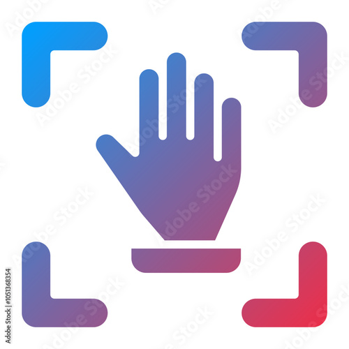 Biometric Hand Icon Style