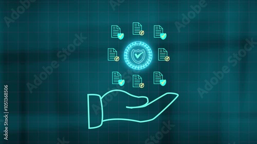 Certified guarantee approval or secure access system concept, Quality assurance of business service. Businessman showing identity proofing icon for the