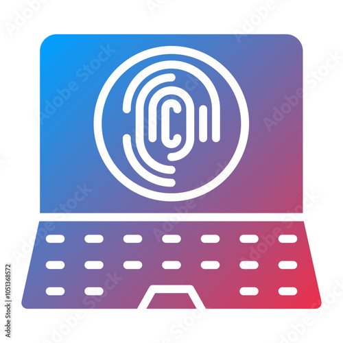 Biometric Laptop Icon Style