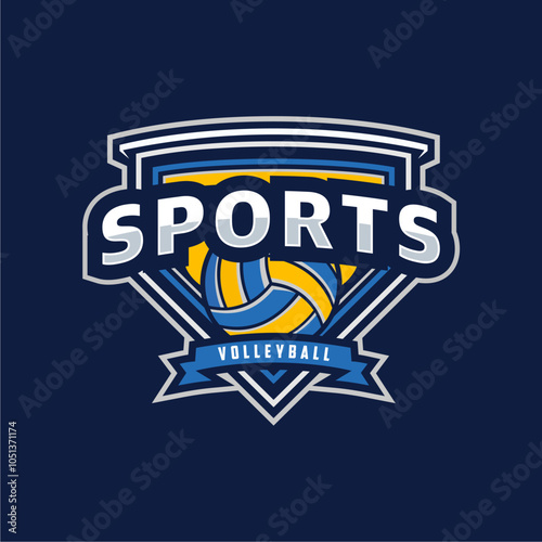 Volleyball logo design vector illustration, for volleyball club